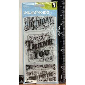 2016 Inkadinkado 60-31319 EXPRESS YOURSELF Set Of 3 THANKS CONGRATS BIRTHDAY